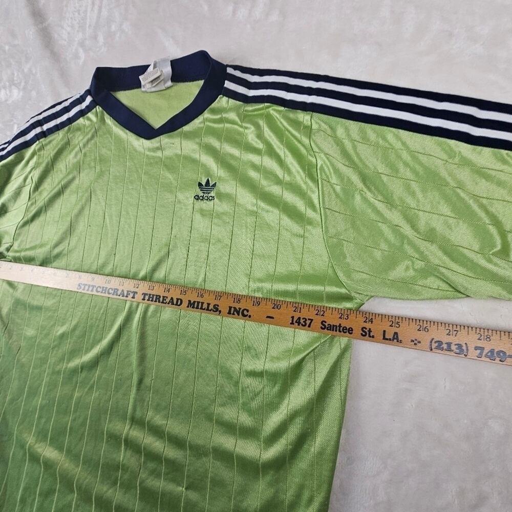 Vintage Adidas XXL Jersey Lime Green - tiny snags see pics Soccer Retro Futbol - Picture 4 of 11